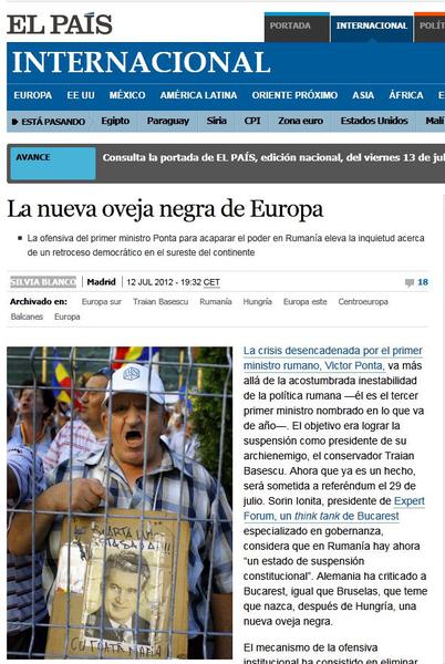 Noua oaie neagra a Europei - El Pais, Foto: Hotnews