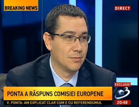 VIctor Ponta la Antena 3, Foto: Captura Antena 3