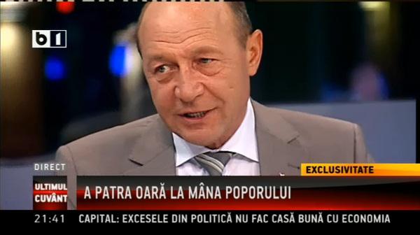 Traian Basescu, Foto: captura B1 TV