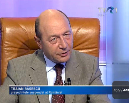 Traian Basescu la TVR 1, Foto: Captura TVR1