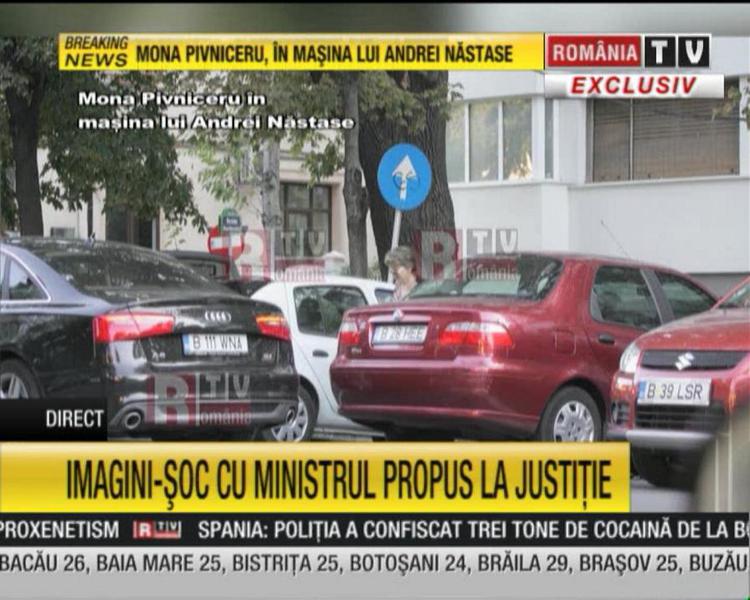 Mona Pivniceru se urca in masina lui Andrei Nastase, Foto: Captura RTV.net