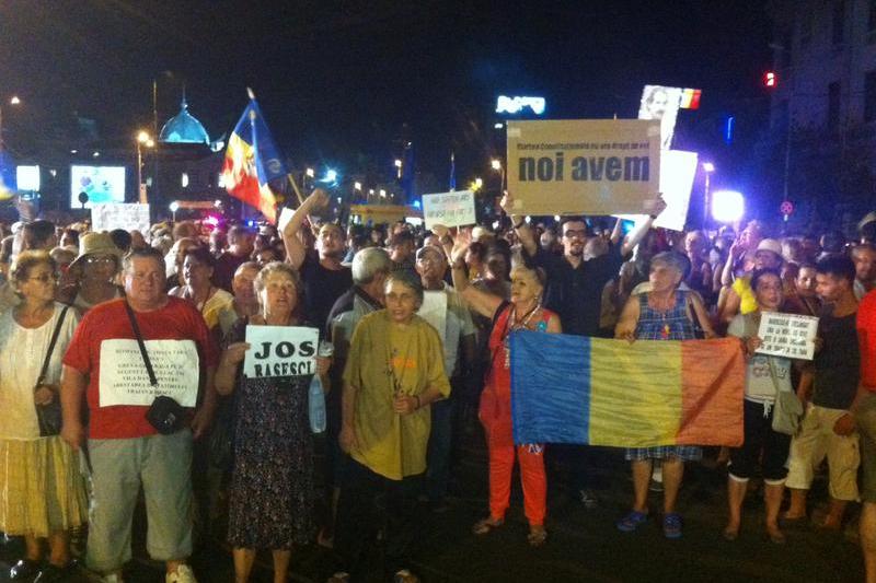 Protest in Piata Universitatii (22 august), Foto: Constantin Barbu / HotNews