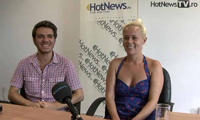 Carmen Vidu si Dani Ionita in redactia HotNews.ro, Foto: HotNews.ro