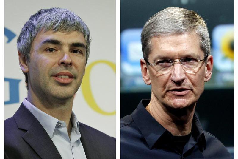 Larry Page si Tim Cook, Foto: Reuters