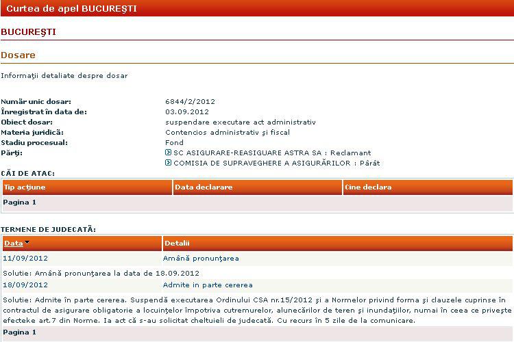 Decizie a Curtii de apel Bucuresti, Foto: Captura Curtea de Apel