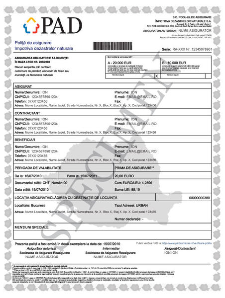 Polita de asigurare obligatorie a locuintelor, Foto: PAID