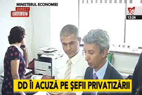 Dan Diaconescu si Remus Vulpescu la Ministerul Economiei, Foto: Captura Realitatea TV