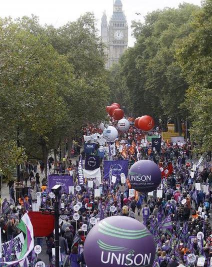 Proteste anti-austeritate in Londra, Foto: Agerpres/AP