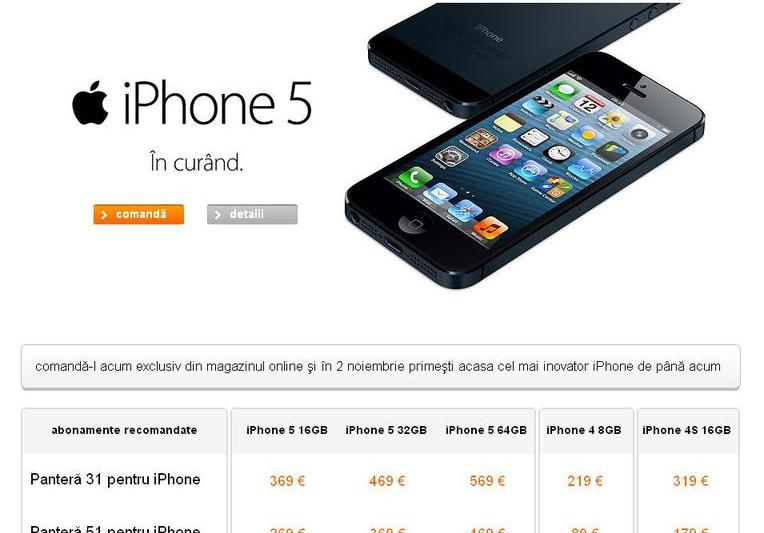 iPhone 5 la Orange, Foto: Captura Orange.ro