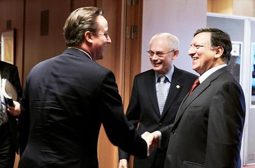 David Cameron, Herman van Rompuy si Jose Barroso, Foto: Consiliul European