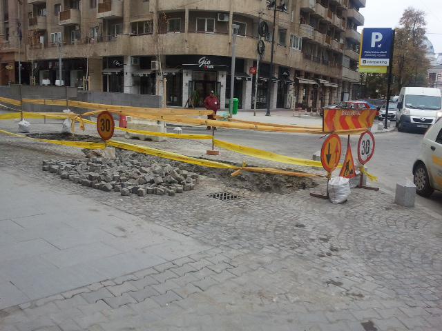 Lucrari edilitare in Piata Universitatii, Foto: Hotnews