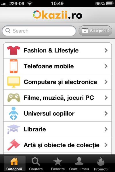 Aplicatie de iPhone pentru Okazii.ro, Foto: Hotnews