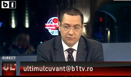 Victor Ponta, Foto: captura B1 TV