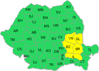 Cod galben de viscol si ninsori in cinci judete, Foto: Administratia Nationala de Meteorologie