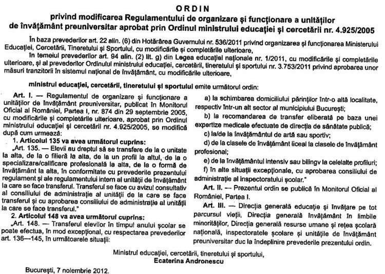 Modificare regulament, Foto: edu.ro