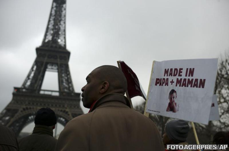 Proteste anti casatorii gay in Paris, Foto: Agerpres/AP