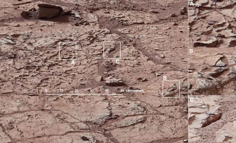 Fragmente din roca "John Klein", Foto: NASA/JPL-Caltech/MSSS