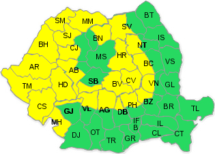 Avertizare Cod Galben de ninsori si viscol, Foto: ANM