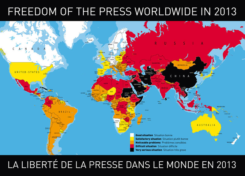 Harta libertatii presei, Foto: RSF