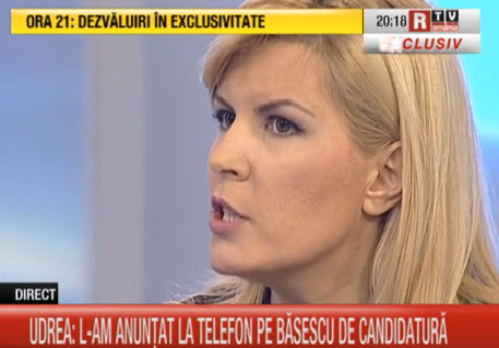 Elena Udrea la RTV, Foto: Captura RomaniaTV