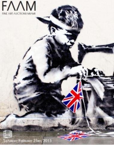 Opera lui Banksy, scoasa la licitatie, Foto: www.faamiami.com