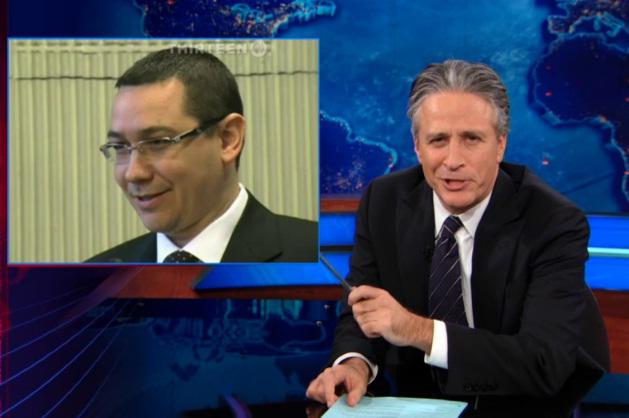 Jon Stewart si Victor Ponta, Foto: captura ecran