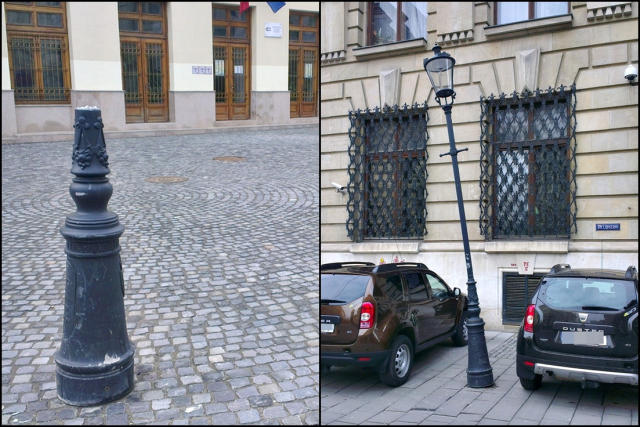 Stalpi inclinati si retezati in centrul vechi, Foto: Bucuresti. Acum