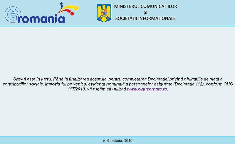 Cum arata site-ul eRomania azi, Foto: Captura Romania.gov.ro