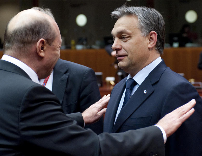 Traian Basescu si Viktor Orban, Foto: Consiliul European