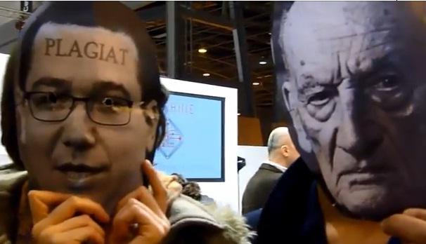 Protest cu masti la Salon du Livre, Foto: Captura YouTube