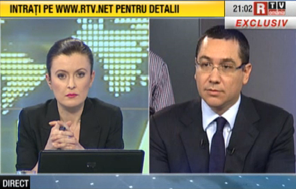 Victor Ponta la RTV, Foto: Captura RomaniaTV