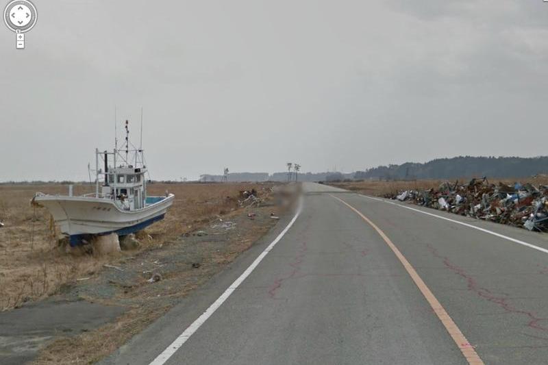 Ambarcatiune pe uscat, langa Fukushima, Foto: Google