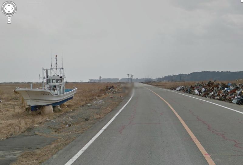 Ambarcatiune pe uscat, langa Fukushima, Foto: Google