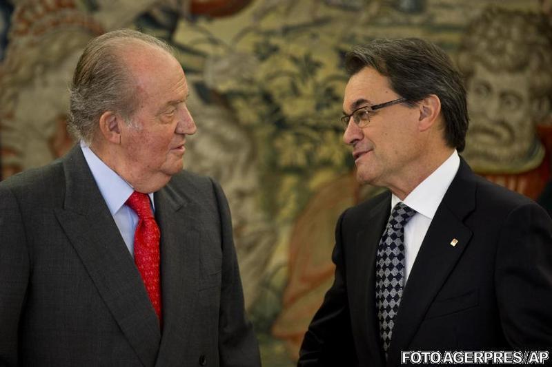 Regele Juan Carlos si Artur Mas (ianuarie 2013), Foto: Agerpres