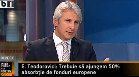 Eugen Teodorovici la B1 TV, Foto: Captura B1TV