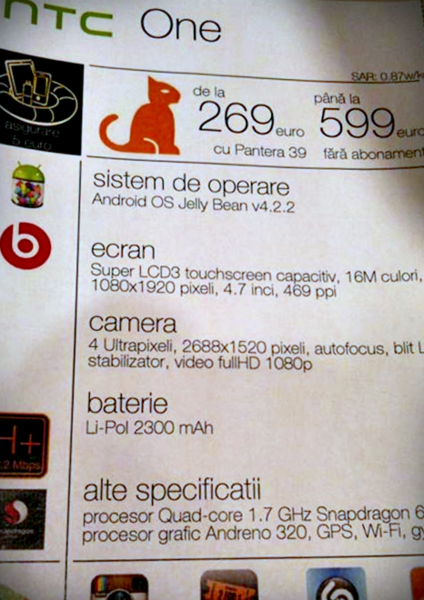 HTC One, in oferta Orange Romania, Foto: Hotnews