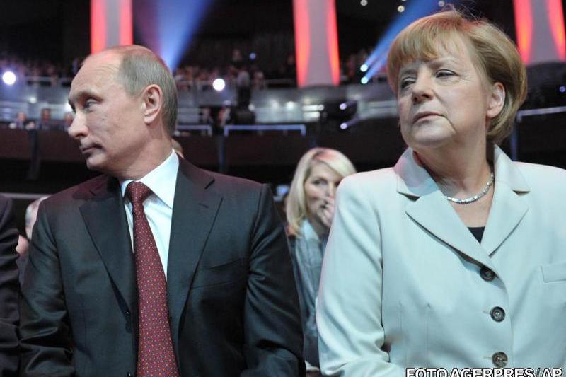Angela Merkel si Vladimir Putin, Foto: Agerpres/AP