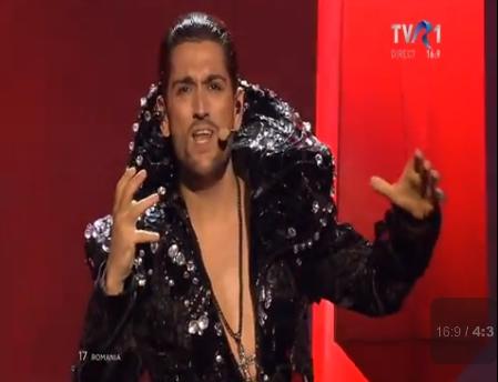 Cezar Ouatu la Eurovision, Foto: Captura TVR1