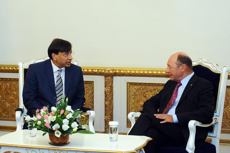 Traian Basescu si Lakshmi Mittal, Foto: Presidency.ro