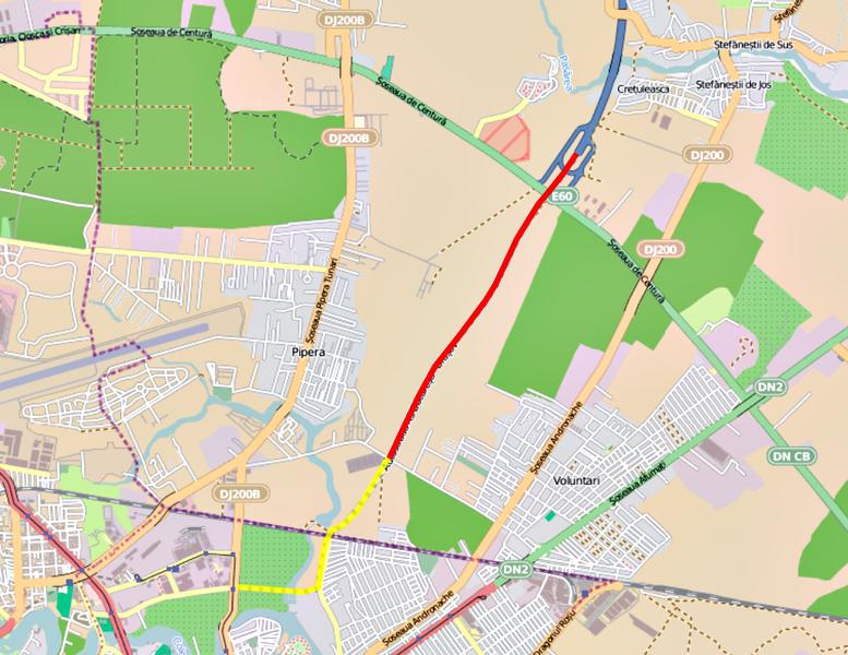 Autostrada din sos. de Centura pana in str. Popasului (cu rosu), Foto: Hotnews