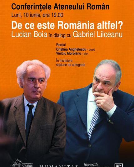 Dialog Liiceanu-Boia la Ateneul Roman, Foto: Afis