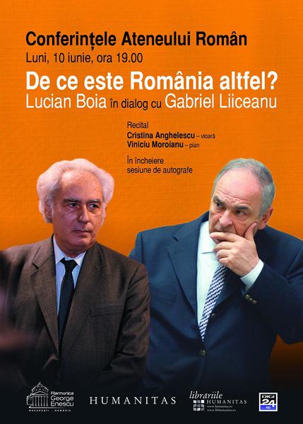 Dialog Liiceanu-Boia la Ateneul Roman, Foto: Afis