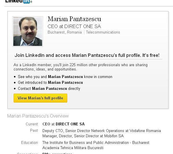 Marian Pantazescu, Foto: Captura Linkedin