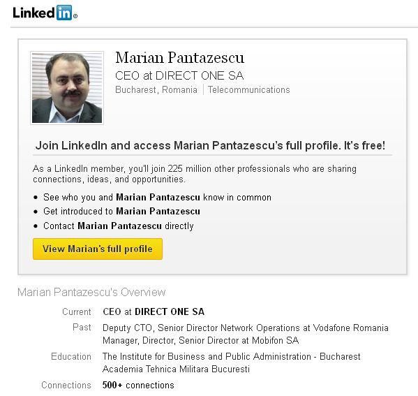 Marian Pantazescu, Foto: Captura Linkedin