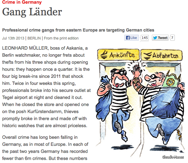 The Economist: Criminalitatea in Germania. Landul bandelor infractionale, Foto: Captura The Economist