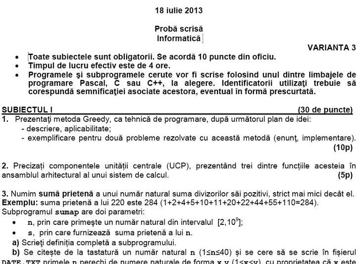 Subiectele examenului de definitivat 2013, Foto: edu.ro