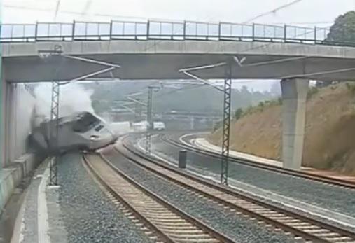 Primele imagini cu accidentul de tren din Spania, Foto: Captura YouTube