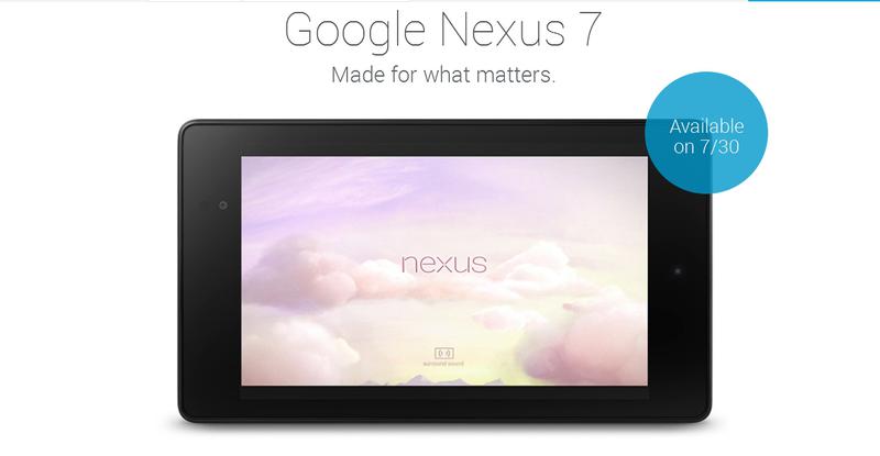 Google Nexus 7, Foto: Google