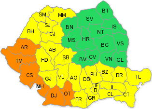 Avertizarea pentru luni, Foto: ANM