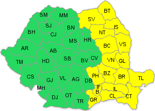 Cod galben de ploi, Foto: ANM